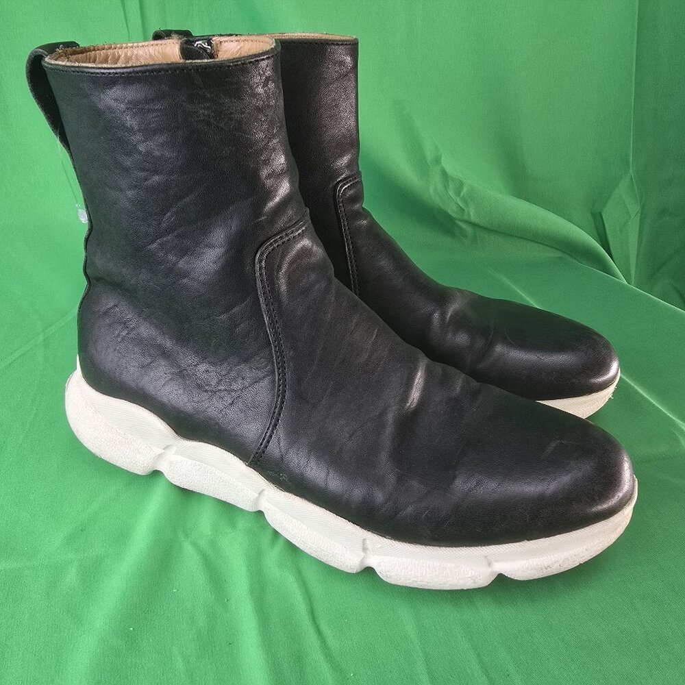 Viberg 2019 Drop Three SideZip Sneaker Boots Black Horsebutt /Horsehide, size 42